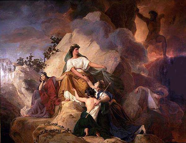 Francois-Edouard Picot Cybele protects from Vesuvius the towns of Stabiae, Herculaneum, Pompeii and Resina oil painting image